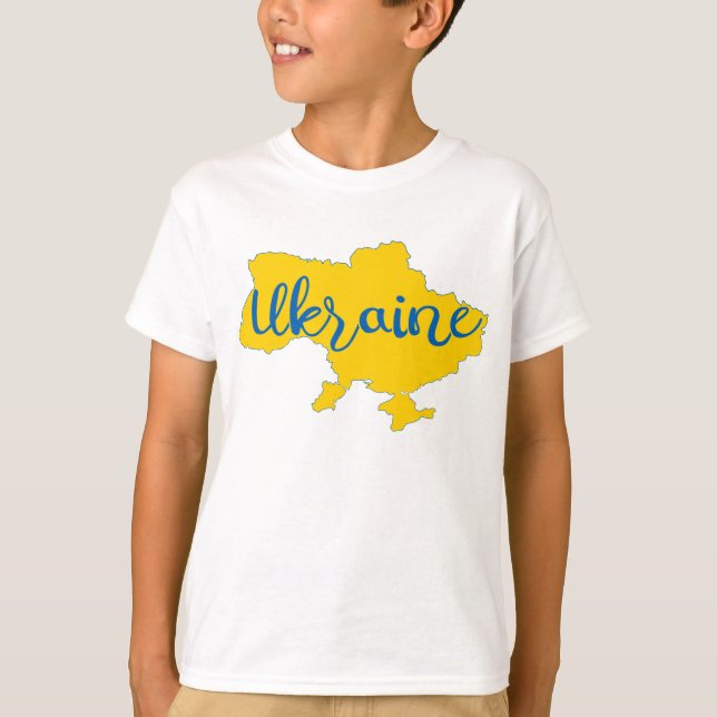 Mapa ucraniano e letra T-Shirt (Frente)