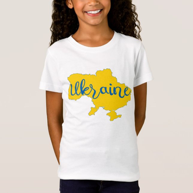 Mapa ucraniano e letra T-Shirt (Frente)