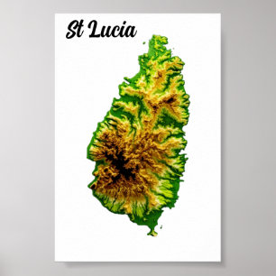 Mapa verde da Rua Lucia Poster