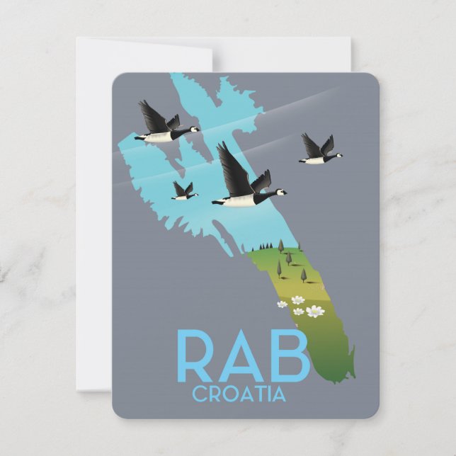 Mapa vintage Rab Coratia (Frente)