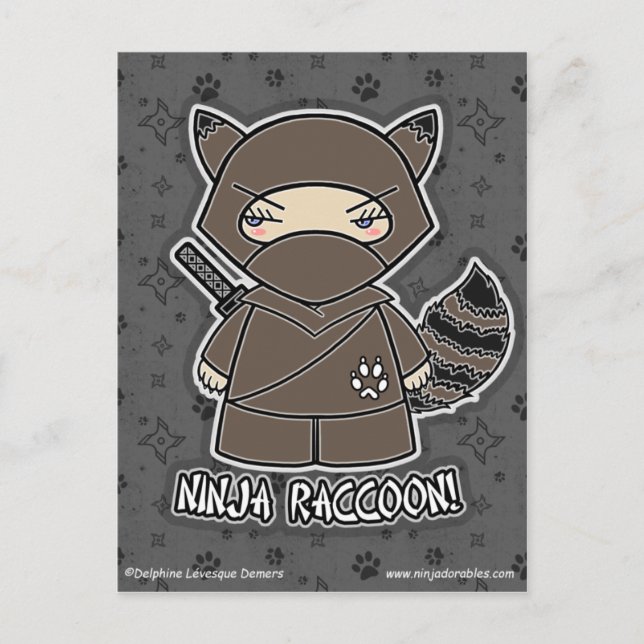 Mapache Ninja! Cartão postal (Frente)