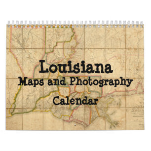 Mapas de Louisiana e calendário da fotografia
