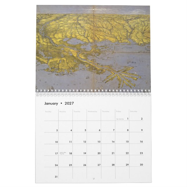 Mapas de Louisiana e calendário da fotografia (Jan 2027)