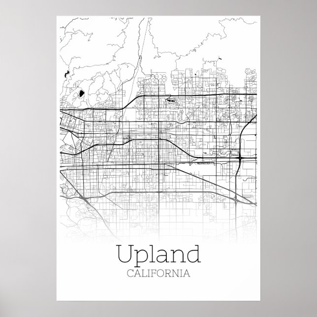 Mapeamento de Upland - Califórnia - Poster do Mapa (Frente)