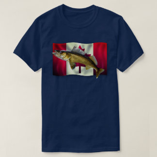 Maple Leaf Canadian Flag & Walleye Pike T-Shirt