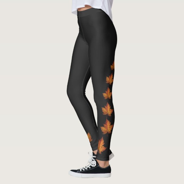 Maple Leaf Leggings Leggings Personalizadas Canadá (Esquerda)