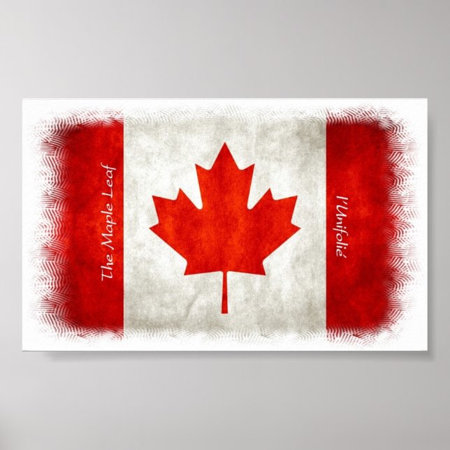 Maple Leaf - l'Unifolié Canadian Flag Poster (Frente)