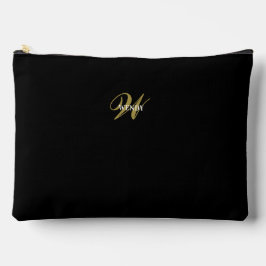 Maquiagem Monograma Minimalista Dourado Preto Pers