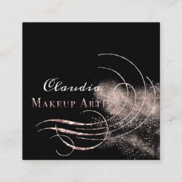 Maquiagem Salon Artist Nomeação Cartão Rosa Brilha