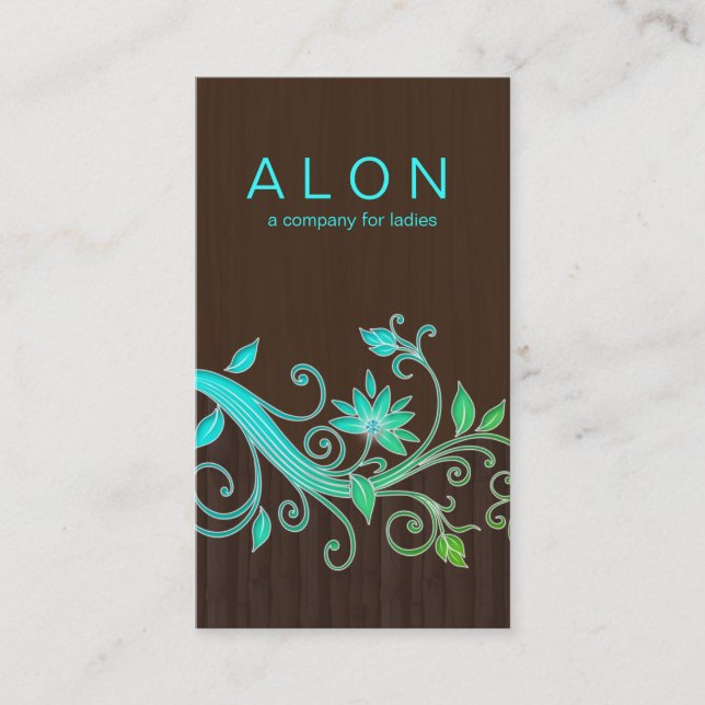 Maquilhador T azul da flor dos cartões de visitas (Frente)