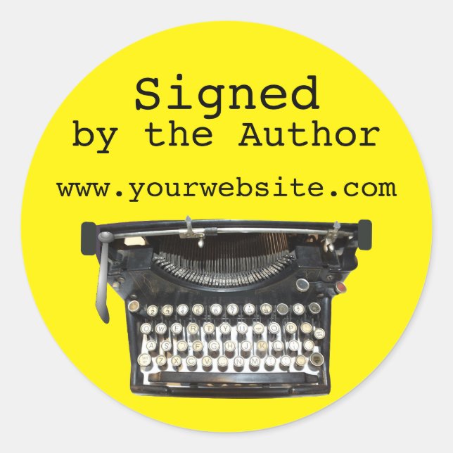 Máquina de escrever assinada por autocolantes pers (Frente)