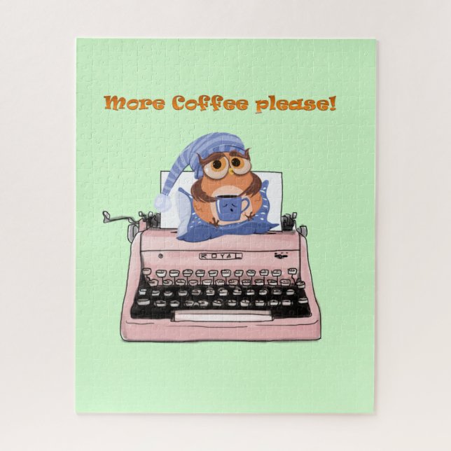 Máquina de escrever quebra-cabeça Mais Café Por Fa (Vertical)