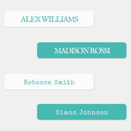 Máquina de Escrever Turquesa | Etiquetas de nome à