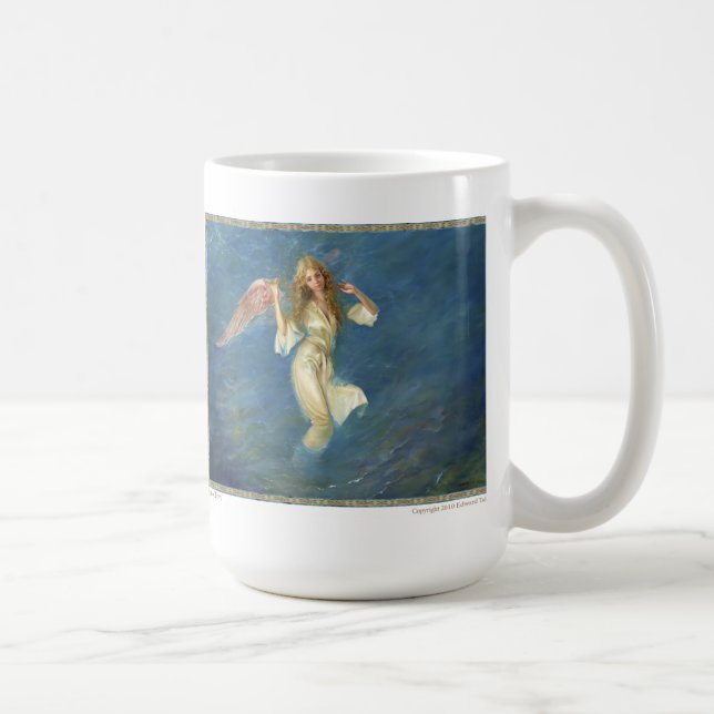 "Mar caneca de café cerâmica branca do amor" (Direita)