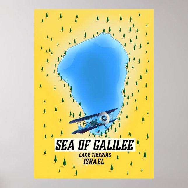 Mar da Galileia - Mapa de Israel poster (Frente)