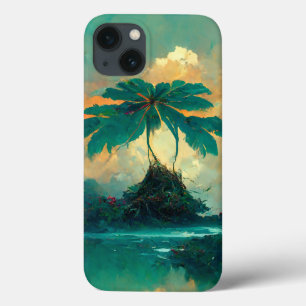 Mar de Fantasia Tropical e Palmeiras