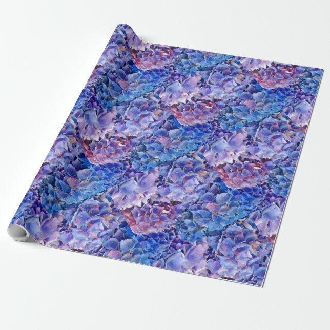 Mar do papel de embrulho azul das flores dos (Desenrolado)