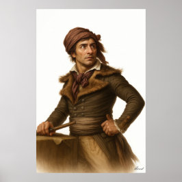 Marat - Impressão de Arte Arquivística da Revoluçã