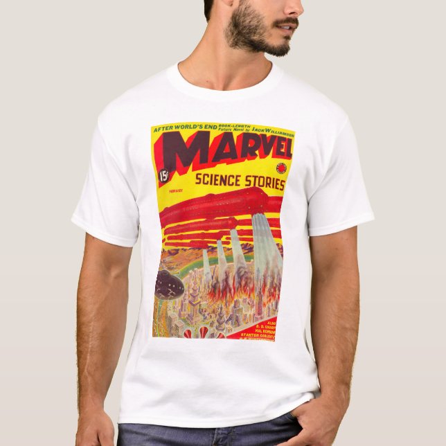 Maravilha ciência histórias t-shirt da polpa do (Frente)