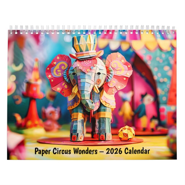 Maravilhas do Circo de Papel – Calendário 2026 (Capa)