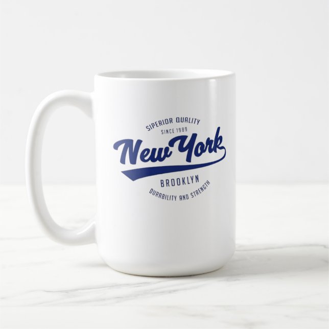 maravilhosa caneca de café com crachá NOVA YORK (Esquerda)