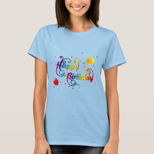 Maravilhosa t-shirts de feliz aniversário, design, (Frente)