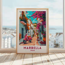 Marbella Espanha Impressão Poster Viagem