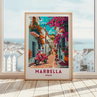 Marbella Espanha Impressão Poster Viagem