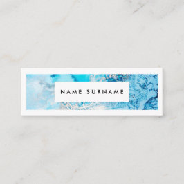 Marble Aqua Watercolor Mini Cartão de visita