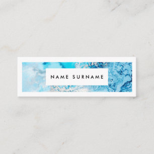 Marble Aqua Watercolor Mini Cartão de visita