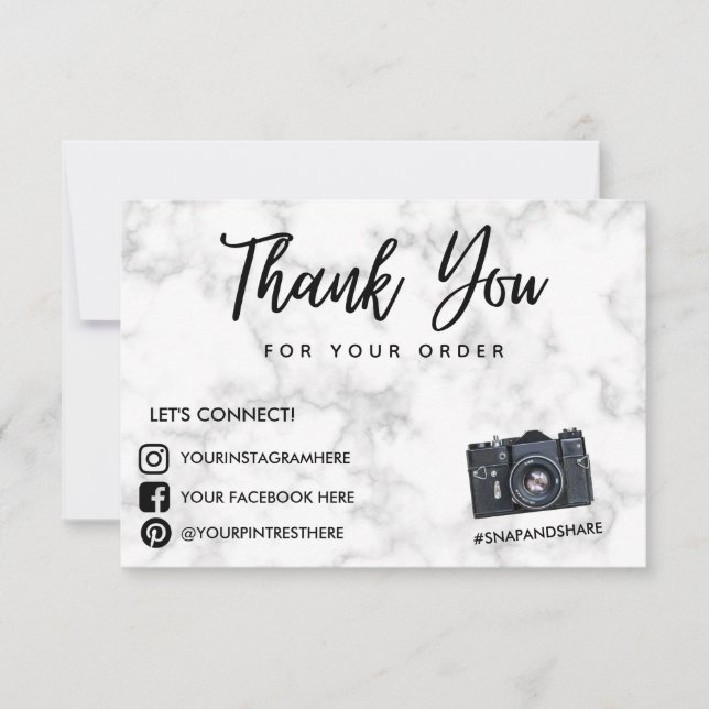 Marble Camera Obrigado inserção da mídia social (Frente)