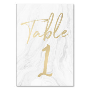 Marble e Script Dourado Tabela Número Cartão 1