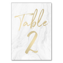 Marble e Script Dourado | Tabela Número Cartão 2