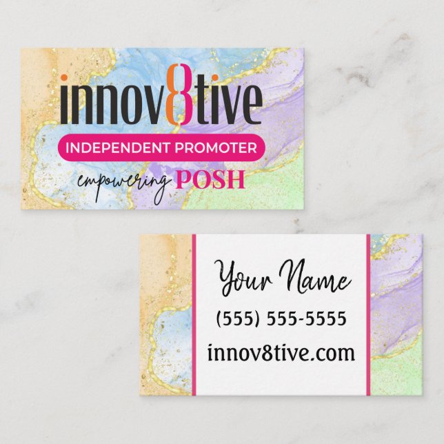 Marble gold integral8tive cartão de visita (Frente/Verso)