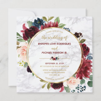 Marble Merlot Marinho Blue Dourado Watercolor Flow