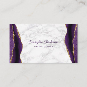 Marble Purple Dourado Agate Cartão de visita