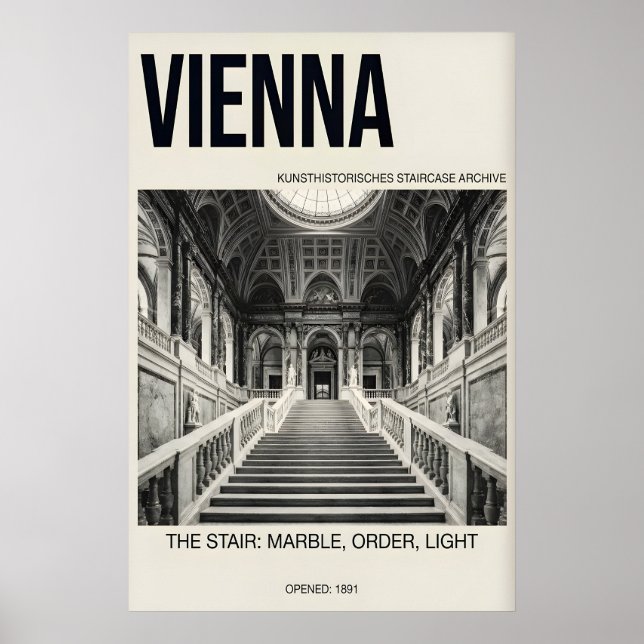 Marble Staircase Poster Vienna Architecture (Frente)