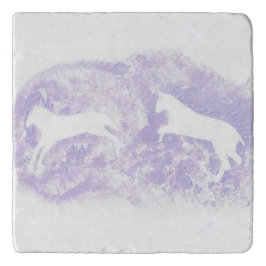 Marble Trivet com Design de cavalo