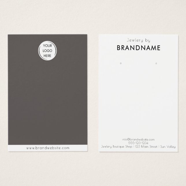 Marca Cartão de exibição de joalharia do brinco de (Frente & Verso)