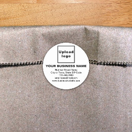 Marca comercial no adesivo branco redondo