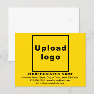 Marca comercial no cartão postal amarelo