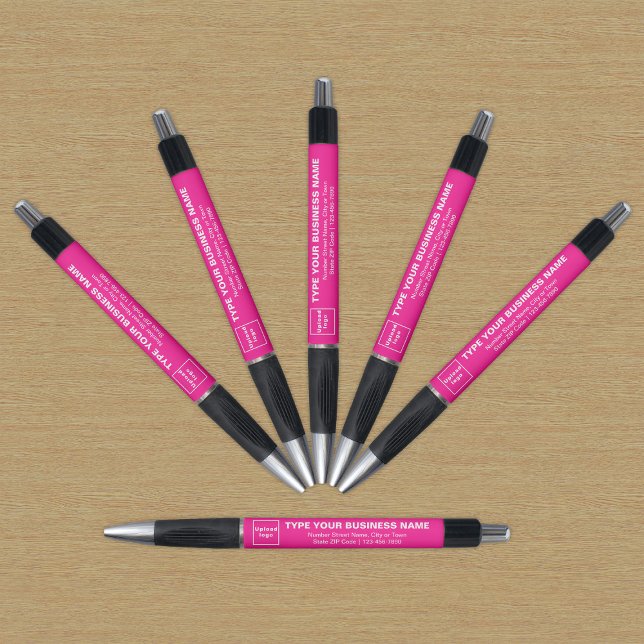 Marca Comercial Rosa na Caneta (Pen with pink barrel and your business brand)