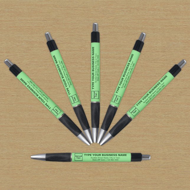 Marca Comercial Verde Claro em Caneta (Pen with light green barrel and your business brand)