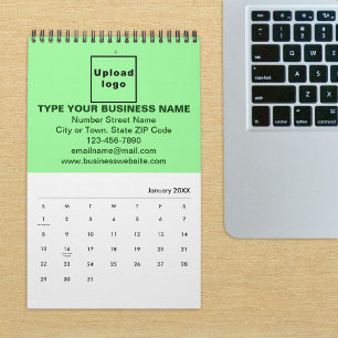 Marca comercial verde leve no calendário