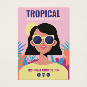 Marca de brincos de ilustração de moda tropical 