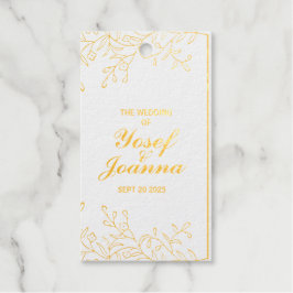 Marca de Favor de Folha Floral de Casamento