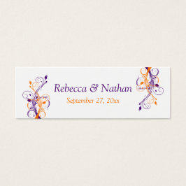 Marca de Favor do Casamento Floral Branco Púrpura