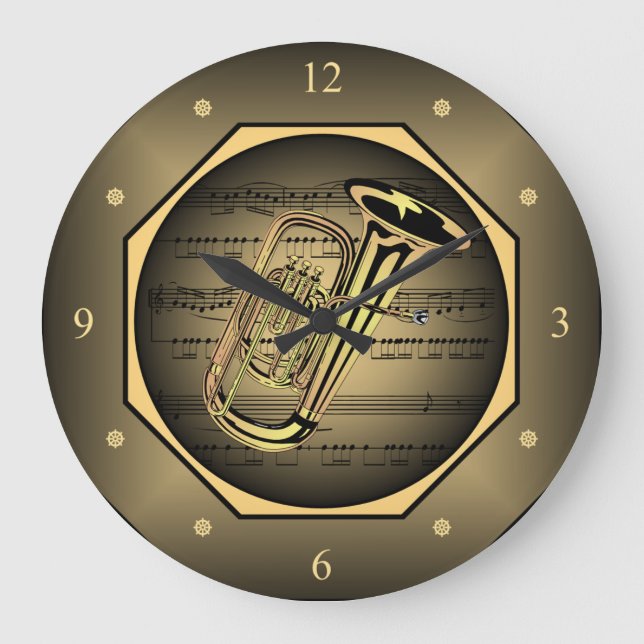 Marca de relógio ~ Tuba ~ Folha de música ~  (Frente)