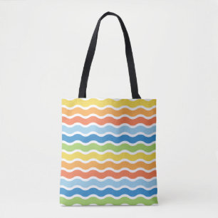 Marca de Tote do Padrão de Ondas Coloridas