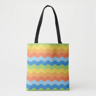 Marca de Tote do Padrão de Ondas Multicoloridas